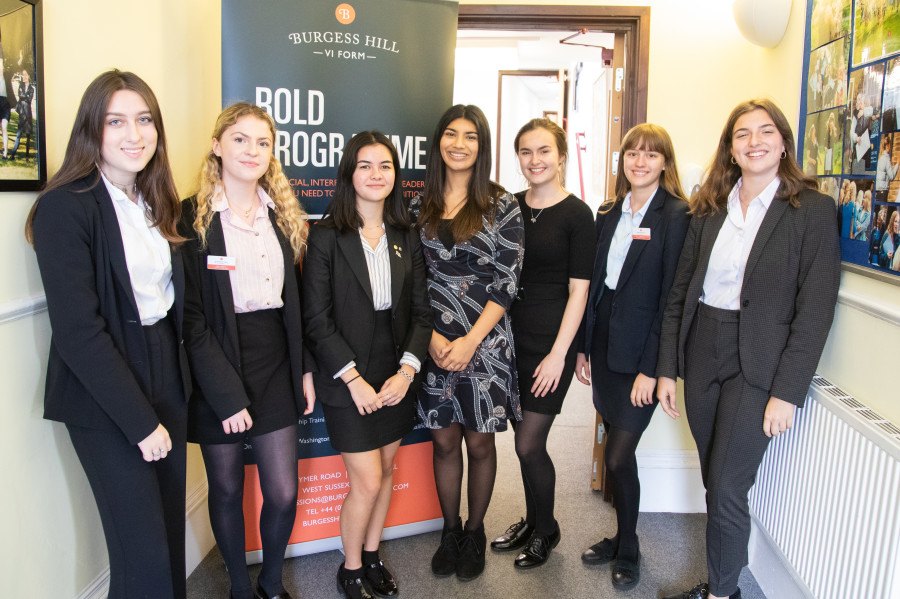 Nikita Khandwala With Sixth Formers At Burgess Hill Girls 2019