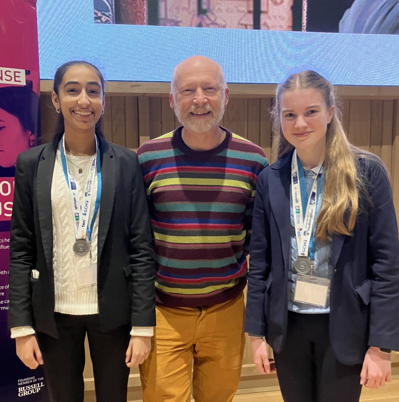 Burgess Hill Girls Win Silver Medals In National Cipher Challenge Ashana Lucia With Marcus Du Sautoy